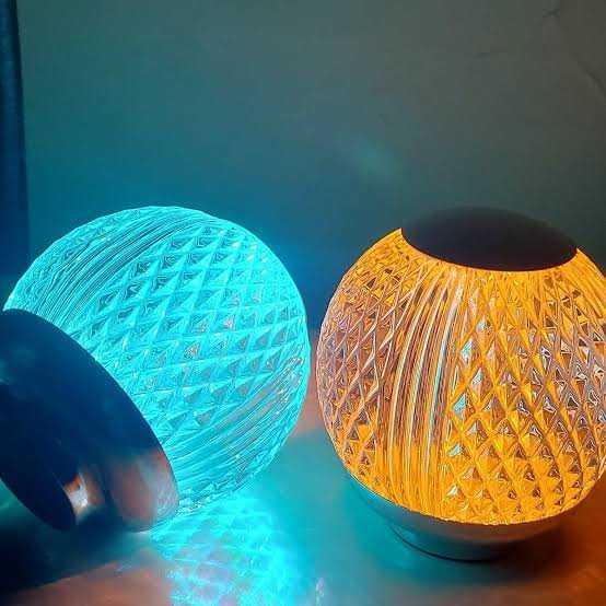 Crystal Round Lamp – Diamond Pattern Rechargeable Touch Night Light