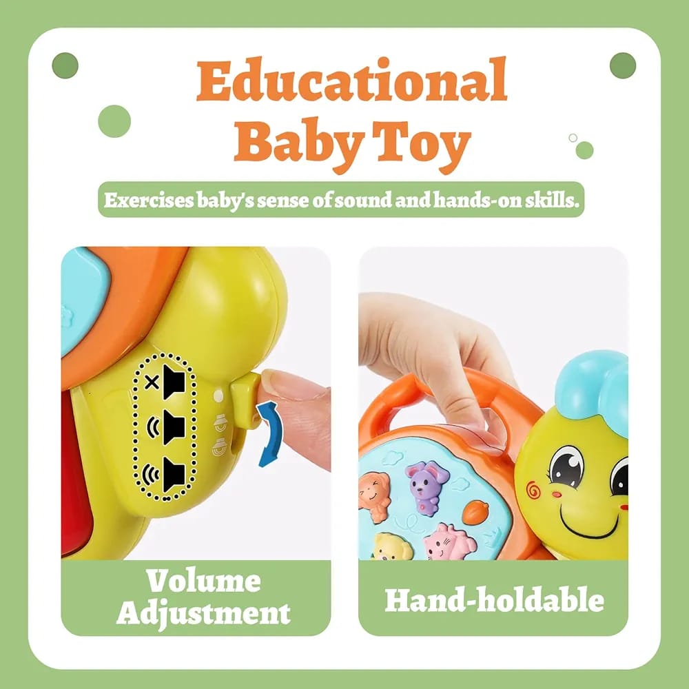 TOEY PLAY Baby Piano Keyboard with Caterpillar – Musical Toy with Animal Sounds & Lights for 1+ Year