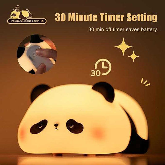 Cute Panda Silicone Night Light β Soft Touch LED Lamp for Kids