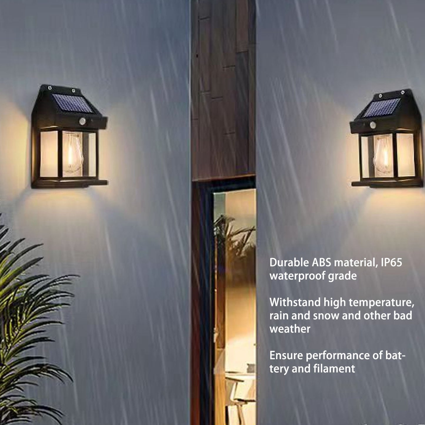 Solar Tungsten LED Wall Lamp – Intelligent Motion Sensor Waterproof Outdoor Solar Light for Garden, Courtyard, Patio, Balcony & Home Security