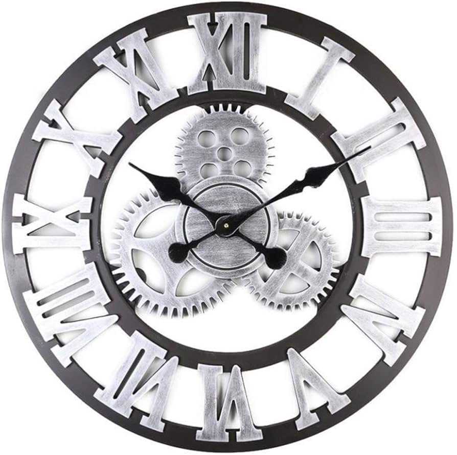 Roman Wall Clock Silver – Elegant Decorative Wall Clock for Home & Office