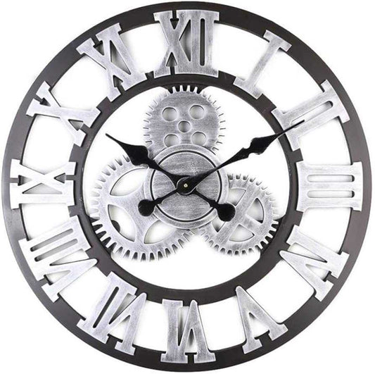 Roman Wall Clock Silver – Elegant Decorative Wall Clock for Home & Office