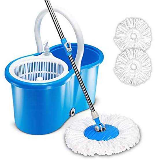 Easy Spin Mop with Plastic Strainer – 360° Microfiber Floor Cleaning Mop