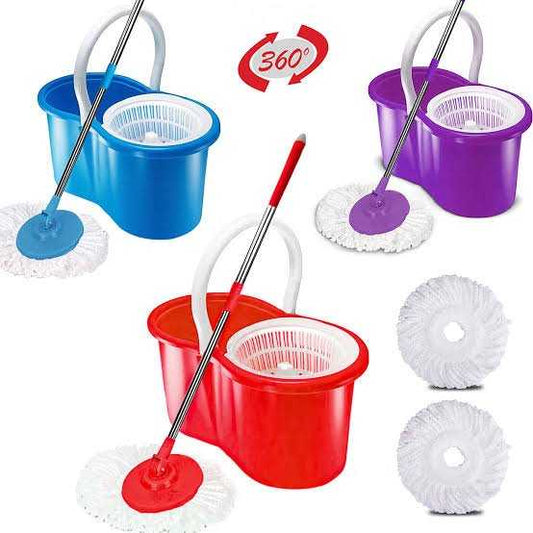 Easy Spin Mop with Plastic Strainer – 360° Microfiber Floor Cleaning Mop