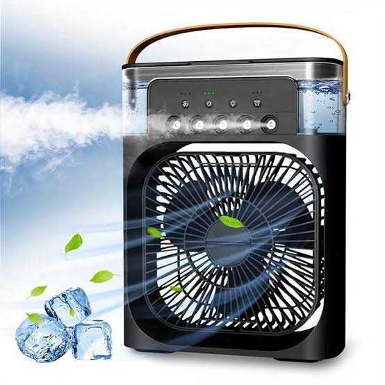 10 Inch Mini Cooling Fan – Portable USB Air Cooler with Mist Spray, 600ml Water Tank, Type-C Rechargeable Personal Air Conditioner for Home, Office & Bedroom