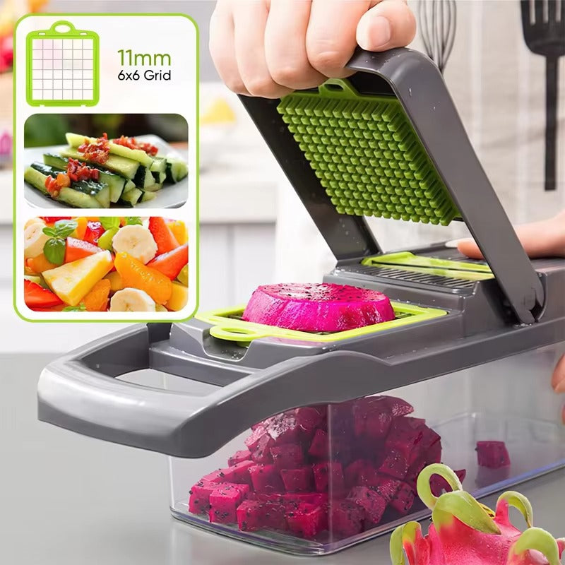 16-in-1 Vegetable Chopper Set – Manual Onion Chopper, Slicer, Dicer & Grater