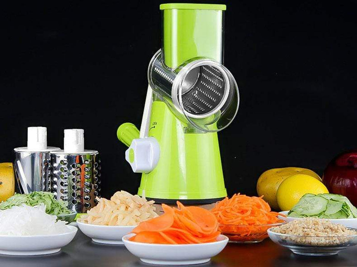 Manual Vegetable Drum Cutter & Slicer – Multifunctional Round Kitchen Gadget