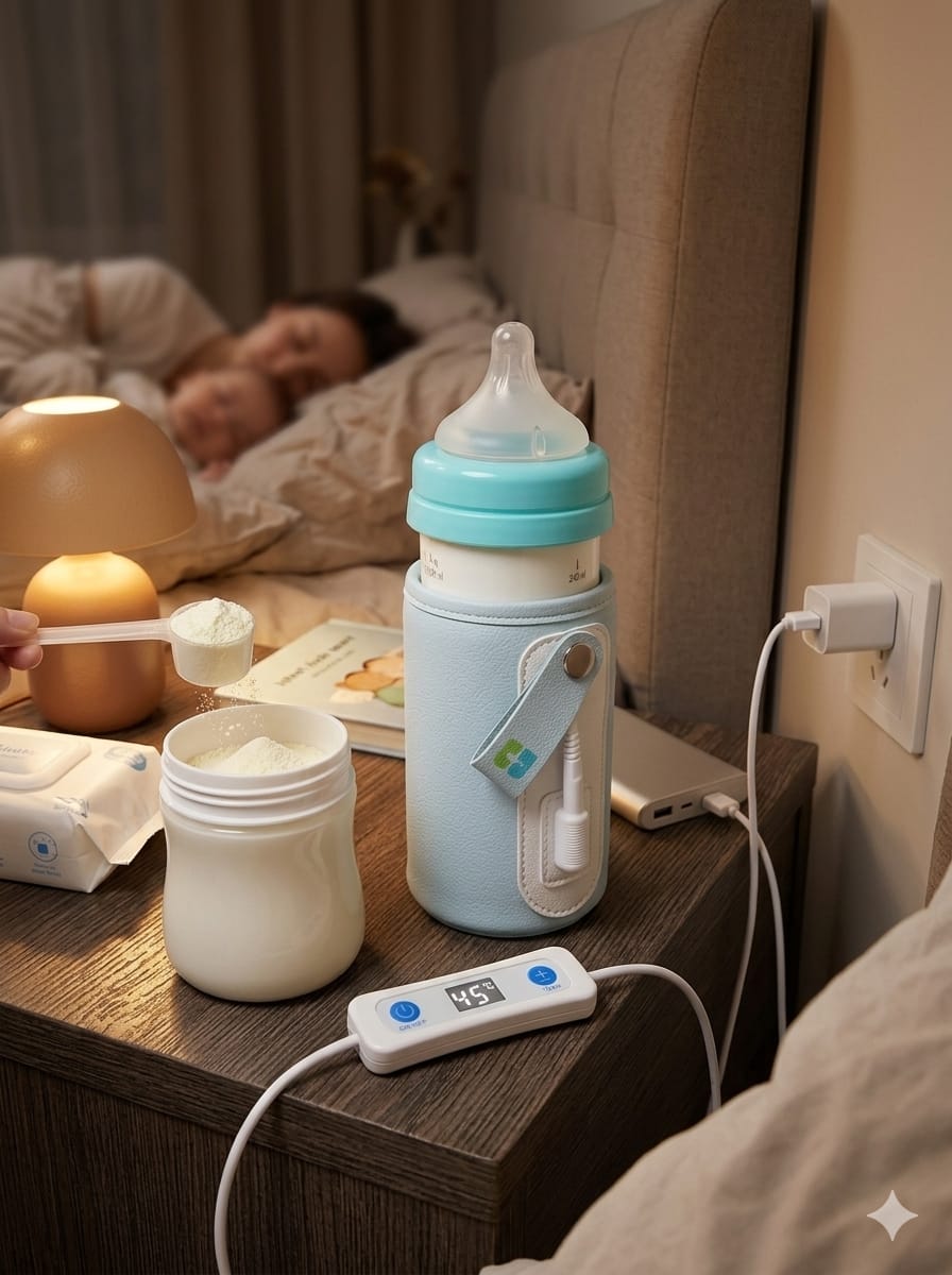 USB Baby Bottle Warmer with Temperature Display – Portable Milk Warmer for Travel & Car