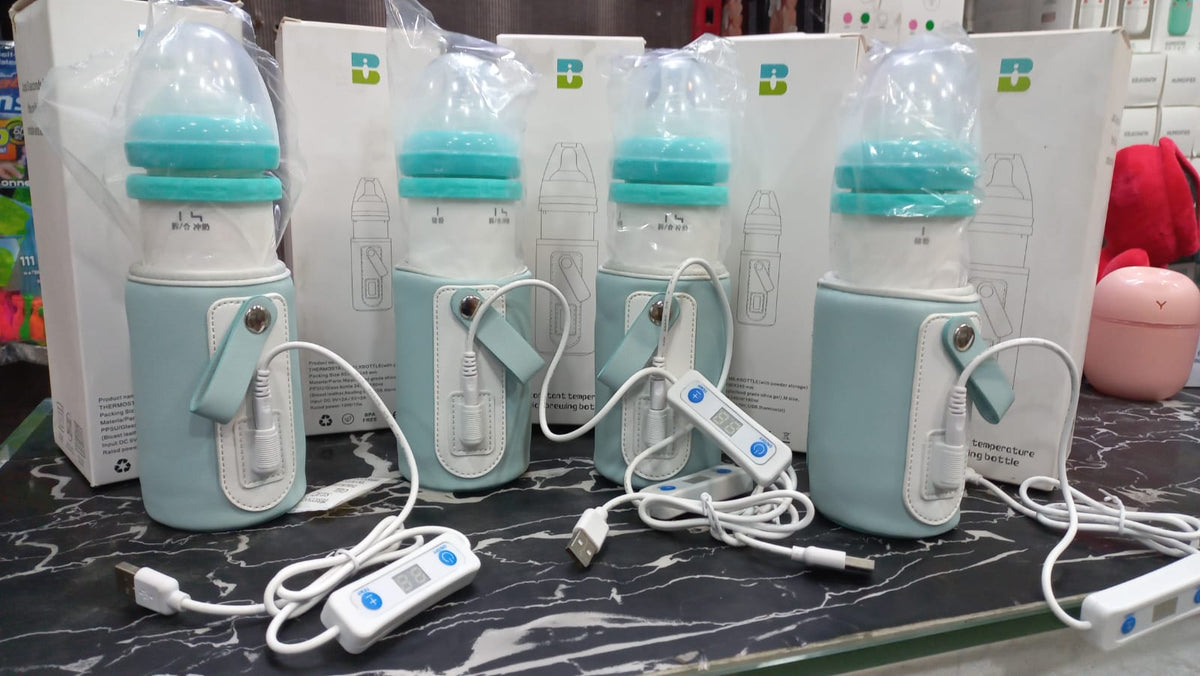 USB Baby Bottle Warmer with Temperature Display – Portable Milk Warmer for Travel & Car