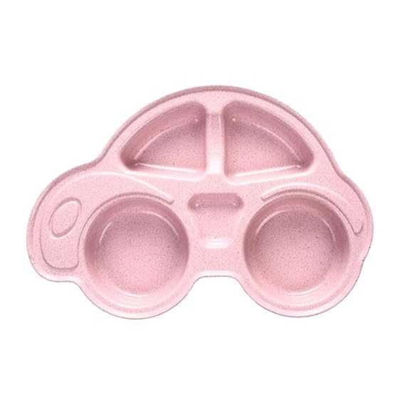 Car-Shaped Kids' Meal Set – 4-Piece Divided Plate with Spoon & Sticks
