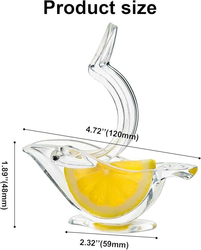 Bird Shape Manual Lemon Squeezer – Elegant Acrylic Citrus Juicer & Lime Press