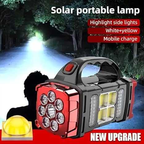 2-in-1 Solar Rechargeable LED Handy Light – Dual-Sided Emergency Torch & Lantern Bulb