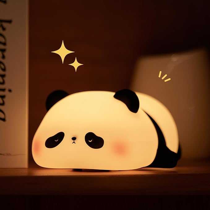 Cute Panda Silicone Night Light – Soft Touch LED Lamp for Kids