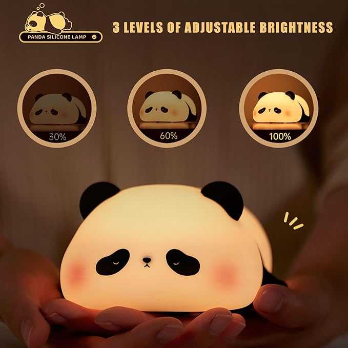 Cute Panda Silicone Night Light – Soft Touch LED Lamp for Kids