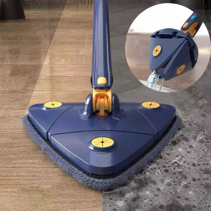 360° Rotatable Triangle Mop – Adjustable Long Handle Floor & Wall Cleaner