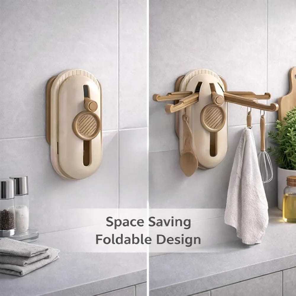 5-Claw Retractable Wall Hook – Smart & Space-Saving Storage