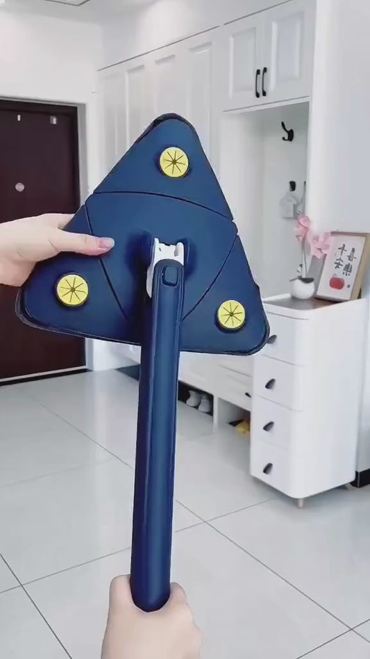 360° Rotatable Triangle Mop – Adjustable Long Handle Floor & Wall Cleaner