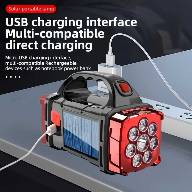 2-in-1 Solar Rechargeable LED Handy Light – Dual-Sided Emergency Torch & Lantern Bulb